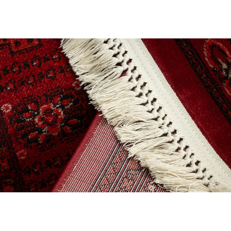 Dywan ORIENT 6871 bordo / czarny Ramka, klasyczny, ornament, z frędzlami 