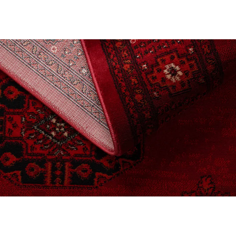 Dywan ORIENT 6871 bordo / czarny Ramka, klasyczny, ornament, z frędzlami 