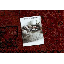 Dywan ORIENT Y307 bordo / czarny Ramka, klasyczny, ornament, z frędzlami 