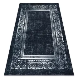 Alfombra lavable ANDRE 1010 Marco vintage antideslizante - negro / blanco