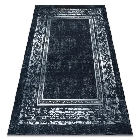 Alfombra ANDRE 1010 Marco, vintage antideslizante - negro y blanco, clásica