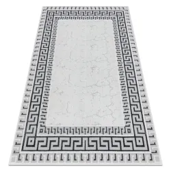 Alfombra ALLURE 1960 Clave griega, marco - Estructurada, elegante, glamour blanco / gris