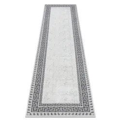 Alfombra, pasillo ALLURE 1960 Clave griega, marco - Estructurada, elegante, glamour blanco / gris
