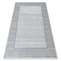 Alfombra ALLURE 8783 Clave griega, marco - Estructurado, elegante, glamour gris claro / blanco