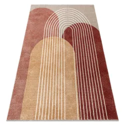 Alfombra FUSION 0810 beige / terracota - Geométrica, moderna, abstracta