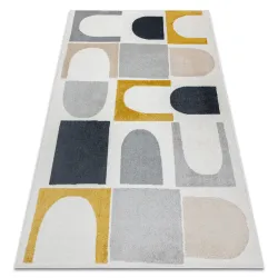 Alfombra FUSION 0213 blanco / amarillo - Geométrica, moderna, abstracta