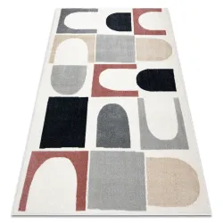 Alfombra FUSION 0213 blanco / rosa oscuro - Geométrica, moderna, abstracta