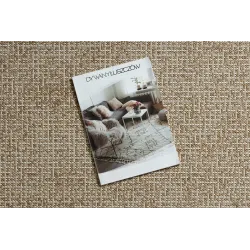 Alfombra de sisal con diseño de rejilla en color beige, perfecta para el hogar