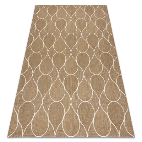FLAT 49379265 Alfombra de sisal Gotas - color paja beige natural, tejido de cuerda