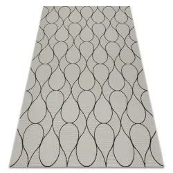 Alfombra sisal FLAT 49379960 Gotas crema / negro