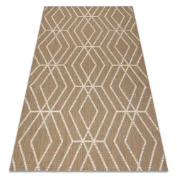 FLAT 48956265 Alfombra de sisal Geométrica - color paja beige natural, cuerda