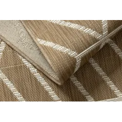 Alfombra de sisal geométrica, ideal para exteriores o terrazas, estilo natural