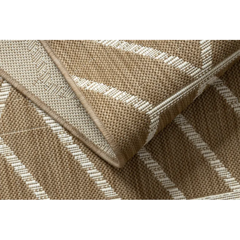 Alfombra de sisal geométrica, ideal para exteriores o terrazas, estilo natural