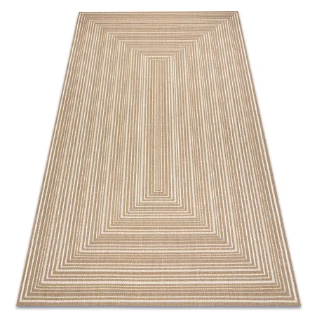 Alfombra de sisal geométrica en color paja beige, ideal para la decoración del hogar