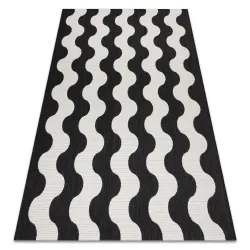 Alfombra sisal FLAT 49377690 Ondas crema / negro