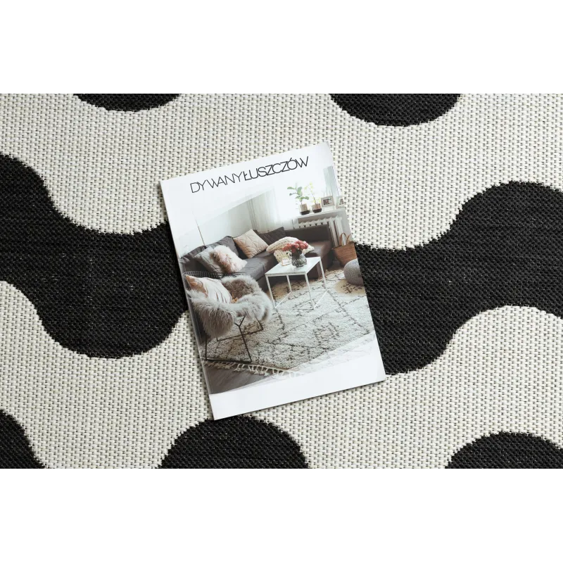 Alfombra elegante con diseño de olas, ideal para la sala de estar
