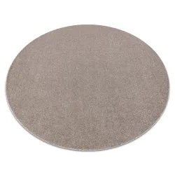 Alfombra ETON PLUS círculo beige sólido, monocromo, liso