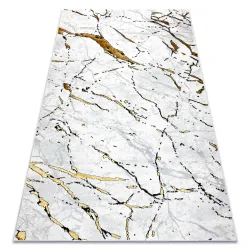Alfombra ALLURE 1963 Mármol - Estructurada, elegante, glamour Blanco / Oro