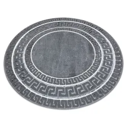 Alfombra ALLURE 1960 Redonda, Clave Griega, Borde - Estructurada, elegante, glamour Gris