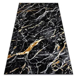 Alfombra ALLURE 1963 Mármol - Estructurada, elegante, glamour negro / oro