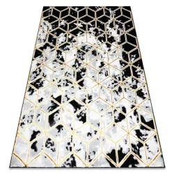 Alfombra ALLURE 1966 Cube Cubo - Estructural, elegante, Glamour negro / oro