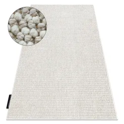 Alfombra CASABLANCA LOOP blanca / beige terciopelo rizado, suave