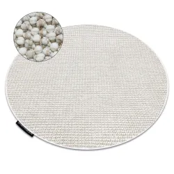 Alfombra CASABLANCA LOOP redonda blanco / beige bouclé, suave