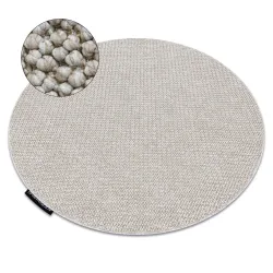 Alfombra CASABLANCA LOOP redonda beige bouclé, suave