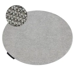 Alfombra CASABLANCA LOOP redonda gris claro bouclé, suave