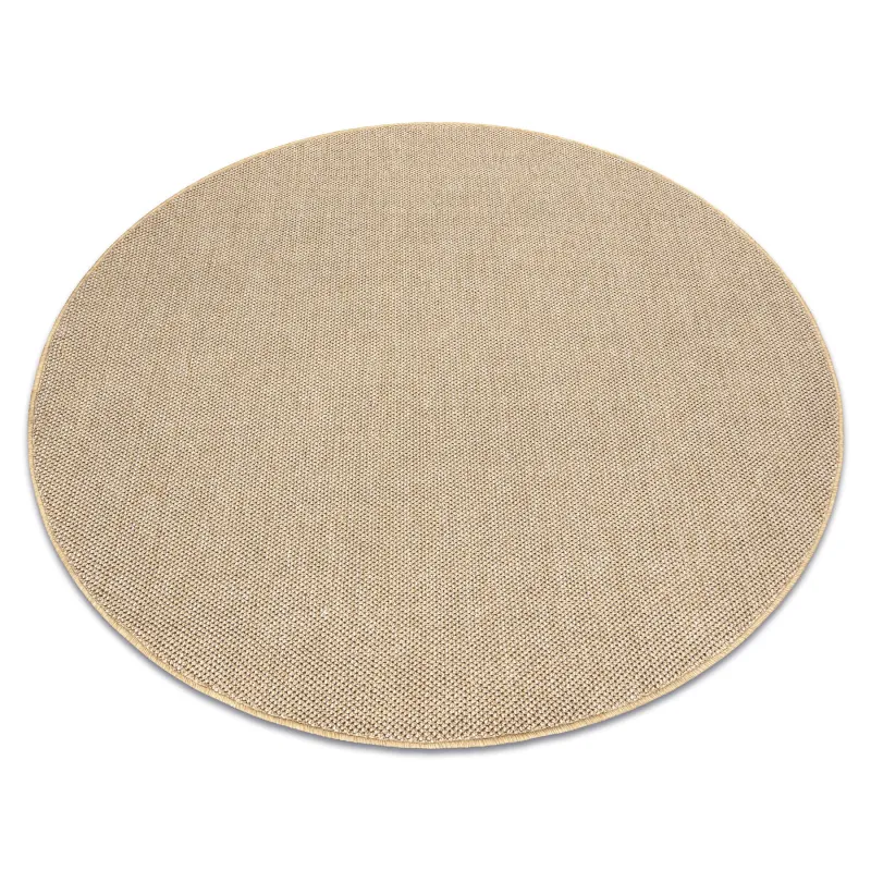 Alfombra redonda de polipropileno beige 80 cm, diseño moderno
