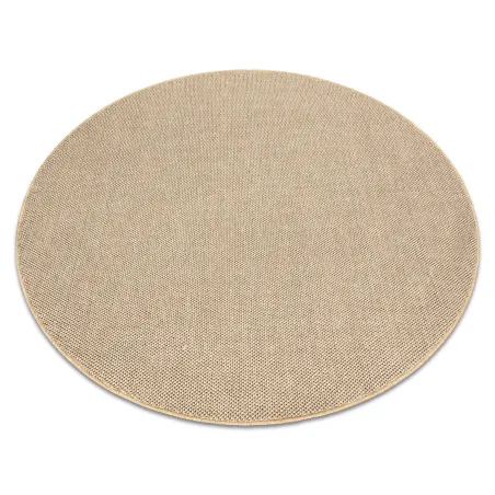 Alfombra redonda de polipropileno beige 80 cm, diseño moderno
