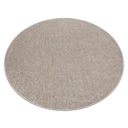 Alfombra Redonda Marrón Polipropileno 80 cm