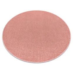 Alfombra ETON PLUS redonda rosa polvora unicolor, monocromatica, lisa