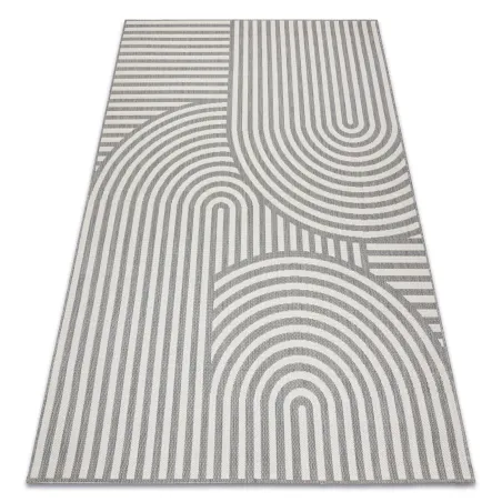 Alfombra de sisal en gris y crema, ideal para decoraciones modernas