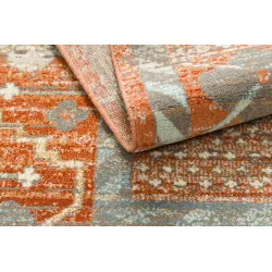 Dywan SOHO 477.11.LA000 wełniany OSTA - Boho, ramka naturalny terakota / szary