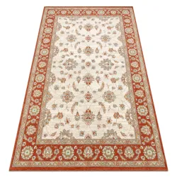 Alfombra SOHO 477.15.LA103 lana OSTA - Ornamento, marco natural beige / terracota