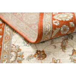 Dywan SOHO 477.15.LA103 wełniany OSTA - Ornament, ramka naturalny beż / terakota
