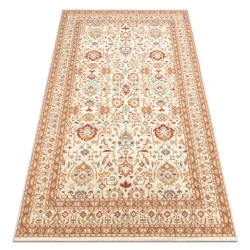 Alfombra SOHO 477.26.LA100 Lana OSTA - Ornamento, marco Beige natural / Terracota
