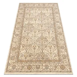 Alfombra SOHO 477.27.LA100 lana OSTA - Rombos, marco geométrico natural beige