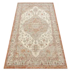 Alfombra SOHO 477.01.LA112 lana OSTA - Ornamento, rosetón natural terracota / beige