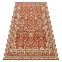 Alfombra SOHO 477.26.LA300 lana OSTA - Ornamento, marco natural terracota / beige