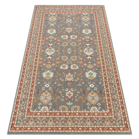 Dywan SOHO 477.26.LA500 wełniany OSTA - Ornament, ramka naturalny niebieski / terakota