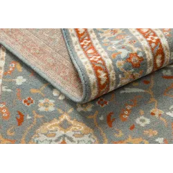 Dywan SOHO 477.26.LA500 wełniany OSTA - Ornament, ramka naturalny niebieski / terakota