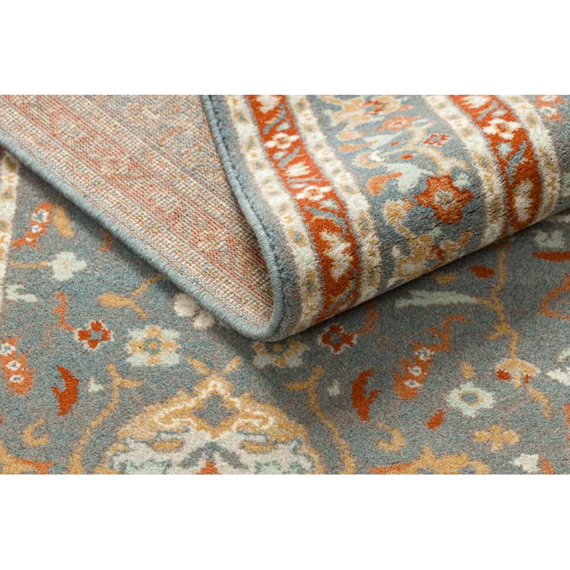 Dywan SOHO 477.26.LA500 wełniany OSTA - Ornament, ramka naturalny niebieski / terakota