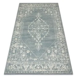 Alfombra ABBY 486.10.LA500 Lana OSTA - Ornamento, marco clásico Azul / Beige