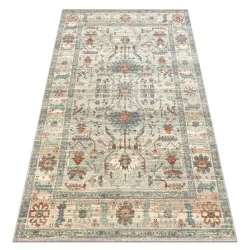 Alfombra SOHO 477.09.LA100 lana OSTA - Boho, marco beige natural / verde