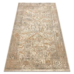 Alfombra SOHO 477.04.LA113 lana OSTA - Ornamento, marco beige natural / marrón