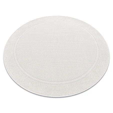 Alfombra circular TIMO 5979 de sisal blanco para exterior, producto de segunda clase