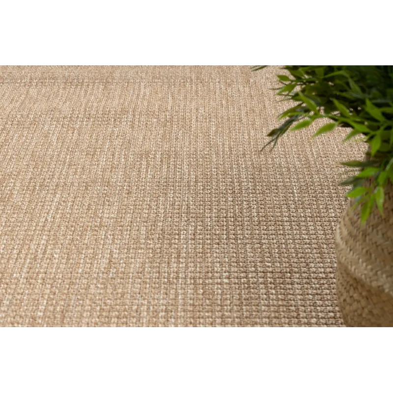 Alfombra TIMO 5979 de sisal en color beige oscuro, ideal para sala de estar