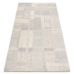 Alfombra de lana FLUX 461.43.AE110 OSTA - Geométrica, estructurada, estilo loft crema / gris